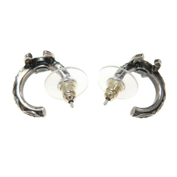 CHANEL Silver Logo Earrings - Picture 3 of 7